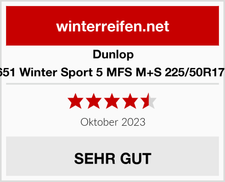 Dunlop 574651 Winter Sport 5 MFS M+S 225/50R17 94H Test