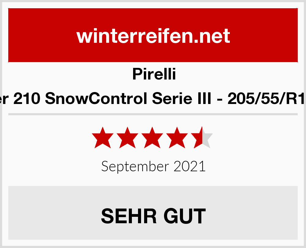 Serie Winterreifen Winter III 91H SnowControl Pirelli Winterreifen 2024 | 210 Test 205/55/R16