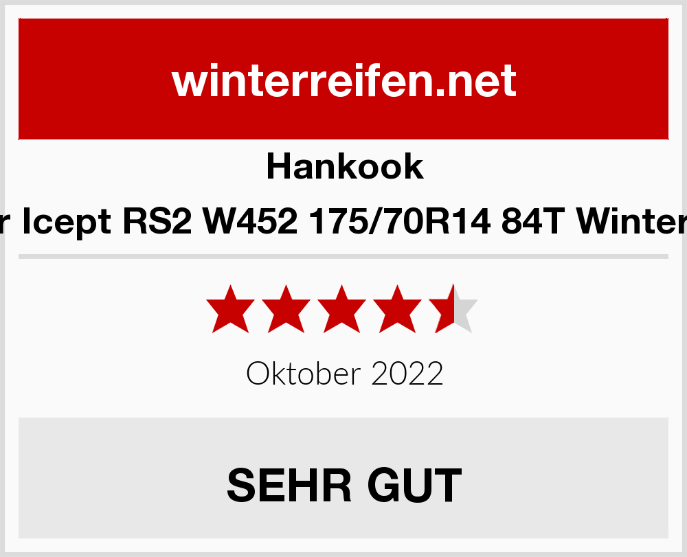 2024 | Test Icept Winterreifen W452 84T Hankook RS2 175/70R14 Winter Winterreifen