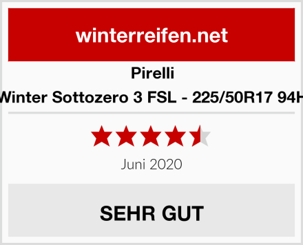 Pirelli Winter Sottozero 3 FSL - 225/50R17 94H Test