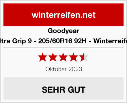 Goodyear Ultra Grip 9 - 205/60R16 92H - Winterreifen Test
