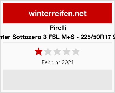 Pirelli Winter Sottozero 3 FSL M+S - 225/50R17 98H Test