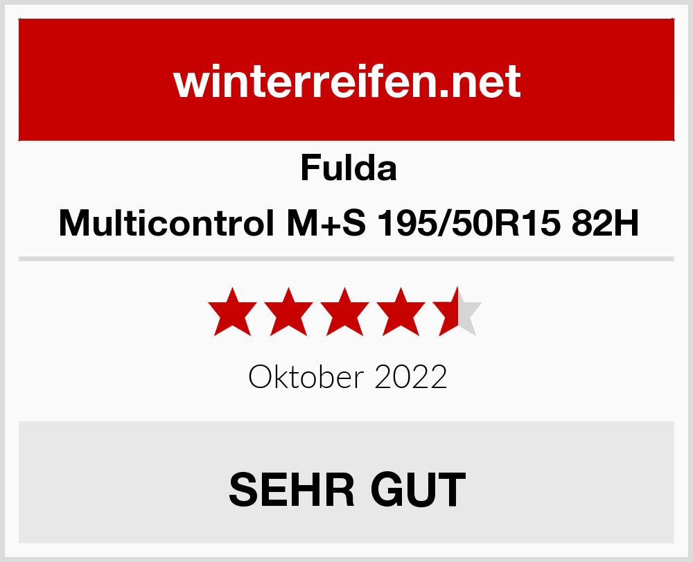 Fulda Multicontrol M+S 195/50R15 82H Ganzjahresreifen | Winterreifen Test  2023 / 2024