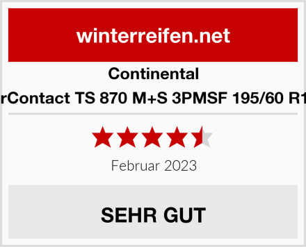 Continental WinterContact TS 870 M+S 3PMSF 195/60 R15 88T Test